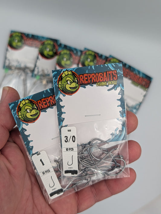 ReproBaits Tackle 5-pack 3-hook wire paternoster rigs with 20 hooks size #1 and #3/0