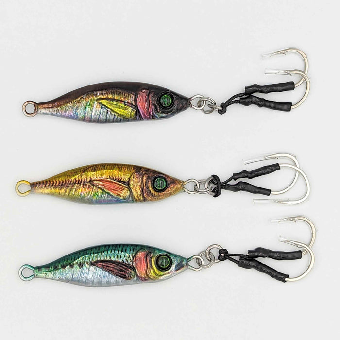 Bom Dart 30 gram Metal 3d Holo Jig with Stinger Hooks