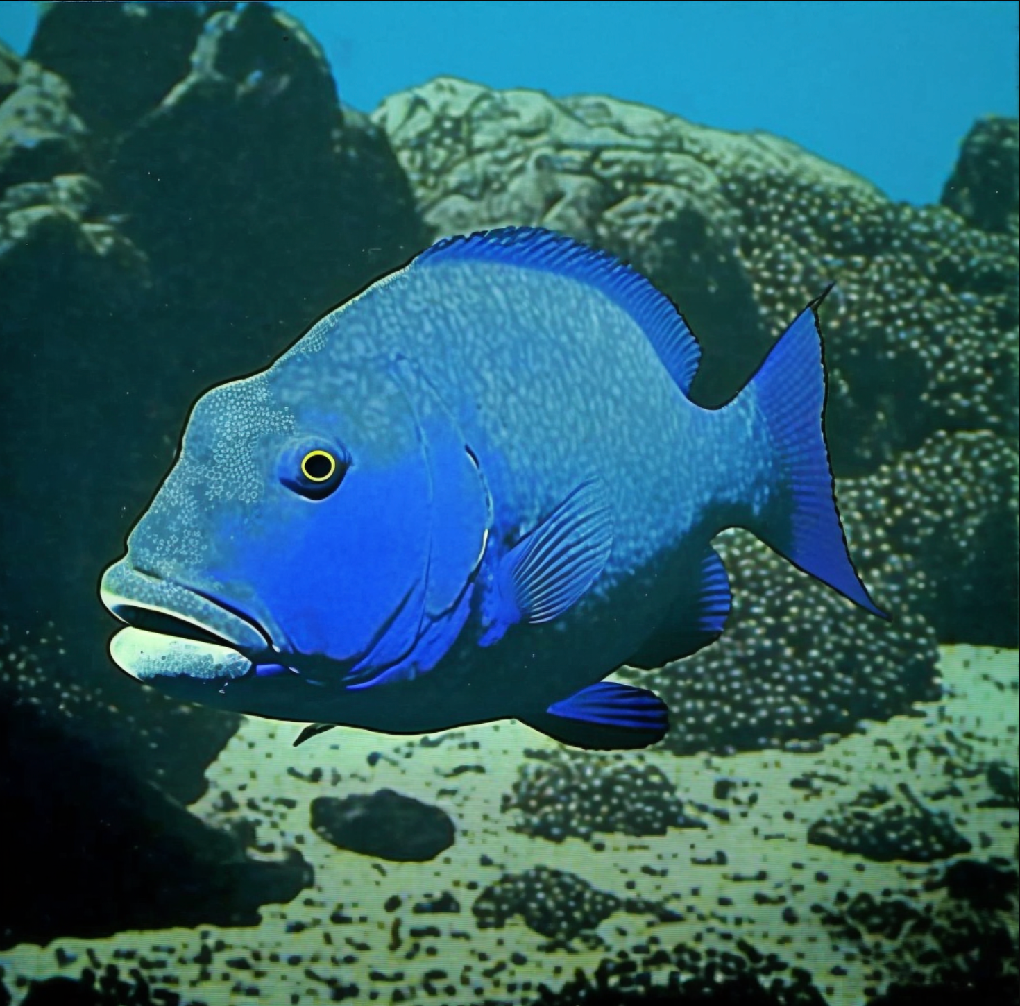 Fishing for blue groper off the rocks in new south wales.