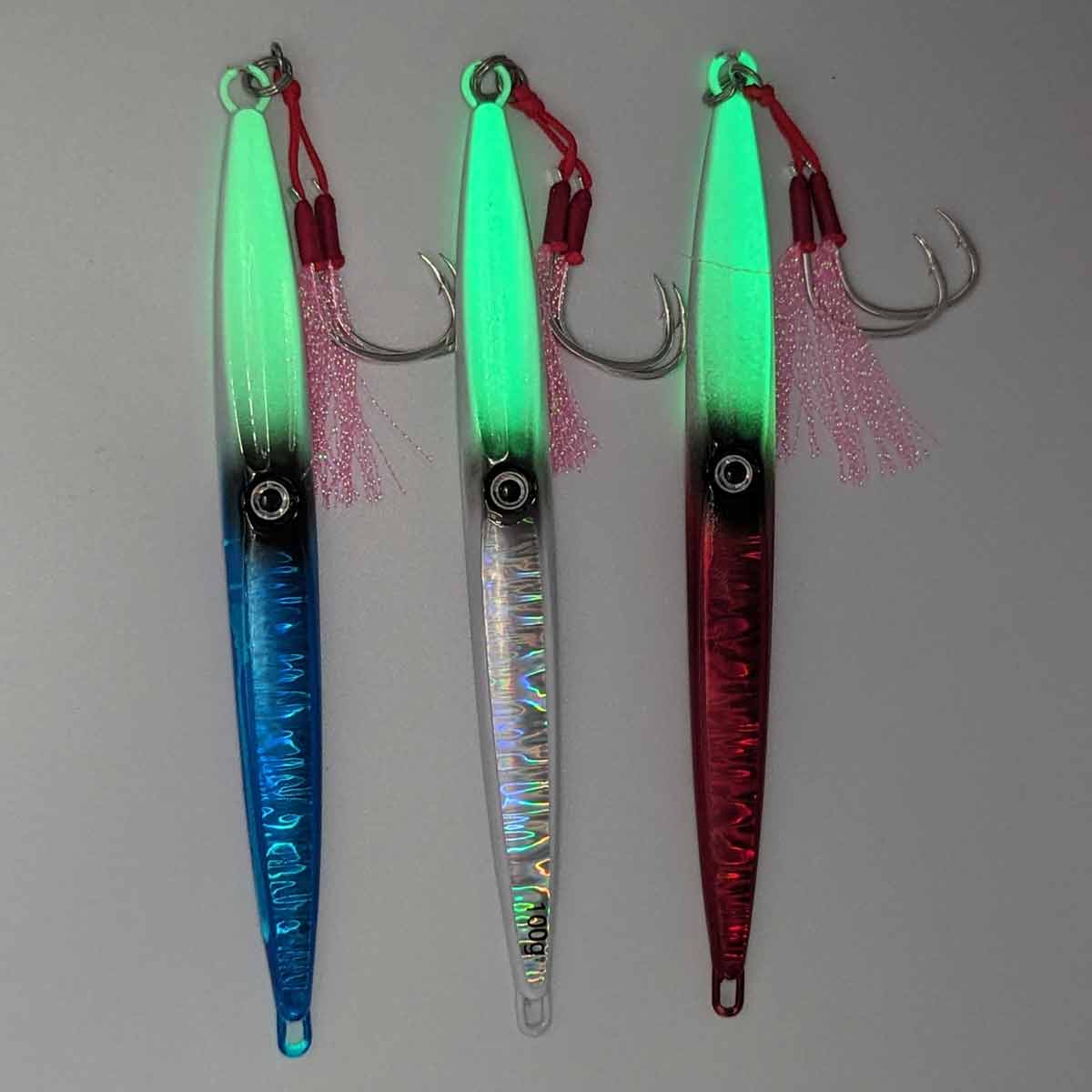ReproBaits Tackle Ink Blot 100g jig with 4/0 assist hook for kingfish and trevally