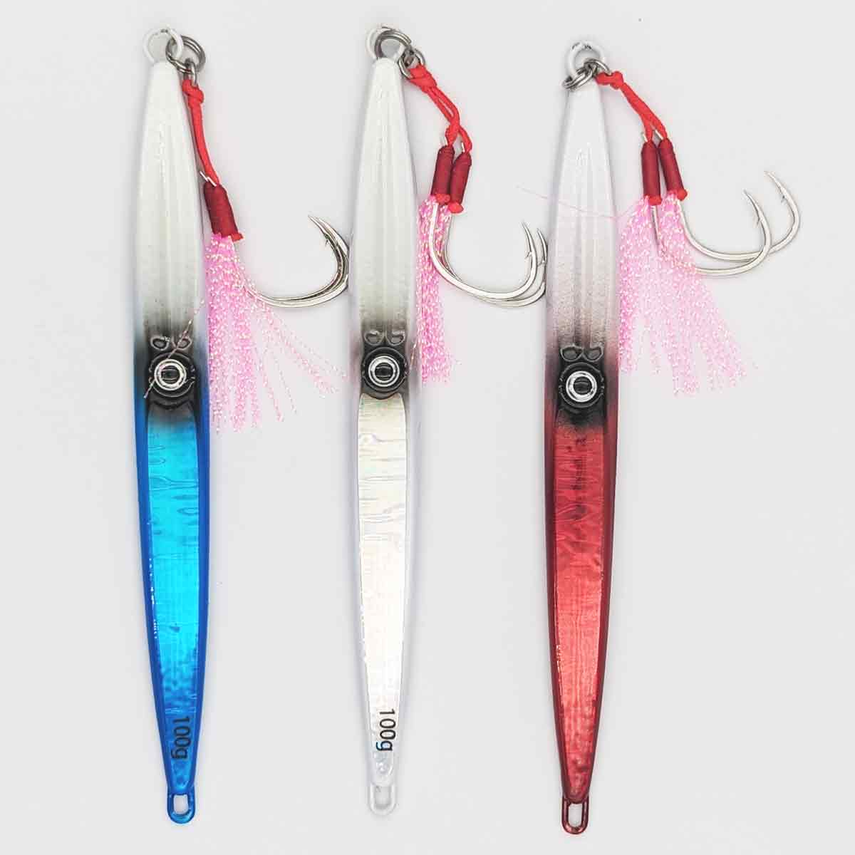 ReproBaits Tackle Ink Blot 100g jig with 4/0 assist hook for kingfish and trevally