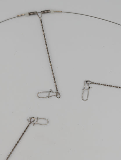 ReproBaits Tackle 5-pack 3-hook wire paternoster rigs with 20 hooks size #1 and #3/0