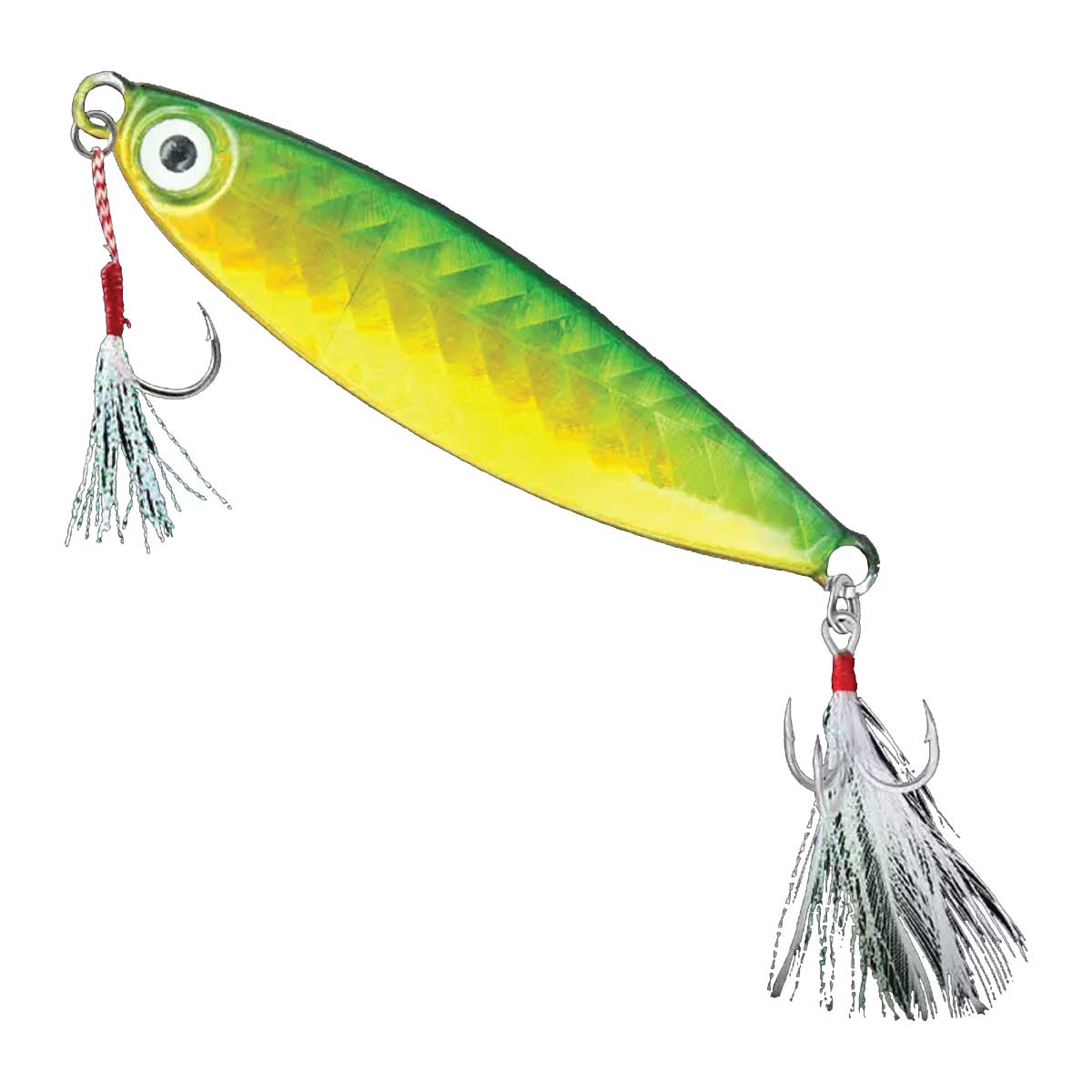 ReproBaits Tackle 20g holographic flat slice jig with stinger hook for rock and surf fishing
