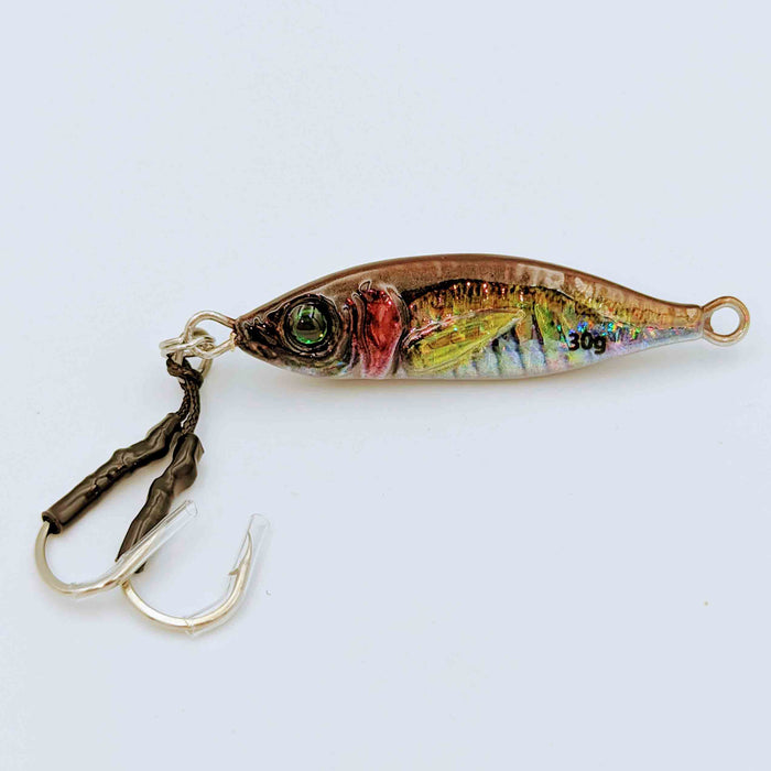 Bom Dart 30 gram Metal 3d Holo Jig with Stinger Hooks