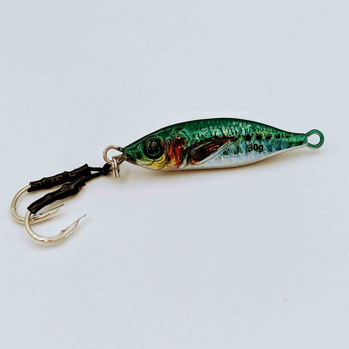 Bom Dart 30 gram Metal 3d Holo Jig with Stinger Hooks