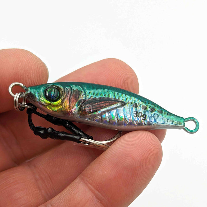 Bom Dart 30 gram Metal 3d Holo Jig with Stinger Hooks