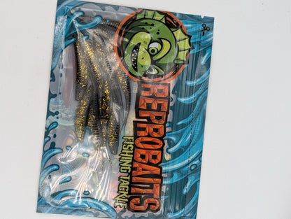 ReproBaits Split Tail Baitfish 4-inch soft plastics, 3-pack bundle, 24 lures three colours