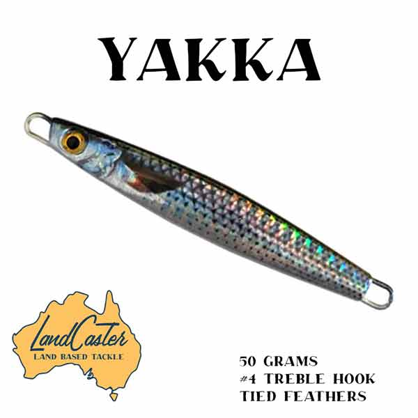 Livies Jigs 50 Gram Micro Jigs Yakka Slimey and Pilchard 3D Holographic Rock Fishing Surf Fishing Bottom Bashing Casting