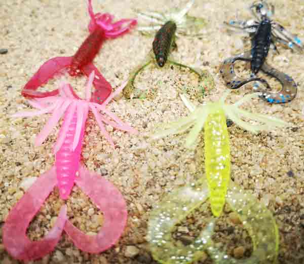 LandCaster Fishing Baits & Lures 5 Pack Nipper Soft Plastic Perfect For Bream Whiting and Flathead 5cm Skirted Yabbie Nipper Crayfish