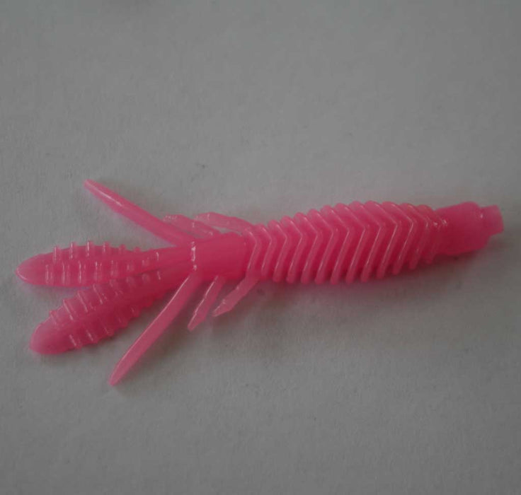 LandCaster Fishing Baits & Lures Pink Sea Bug Scented Crayfish Squid Soft Plastic Bream Flathead Bass Perch 10 Pack 6.5 cm