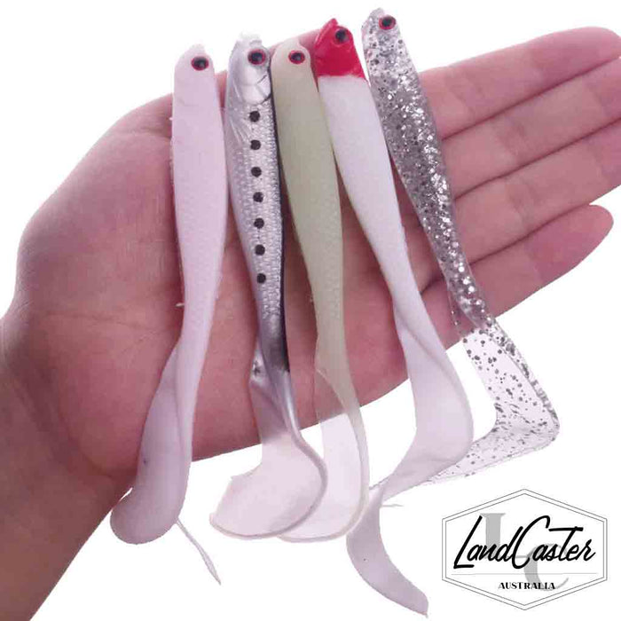 LandCaster Lures Long Tail Worm Hauls in Bream Flathead and Snapper! 5 Color Pack 12 cm