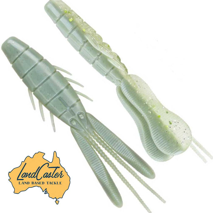 LandCaster Tackle Fishing Baits & Lures Sage Green Clappin Craw 3.5 Inch Shrimp Scent Soft Plastic Flathead Stacker Lure 6 Pack