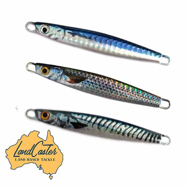 Livies Jigs 50 Gram Micro Jigs Yakka Slimey and Pilchard 3D Holographic Rock Fishing Surf Fishing Bottom Bashing Casting